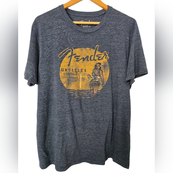Lucky Brand Tops - Lucky Brand Fender Gray Graphic T-Shirt Size Large